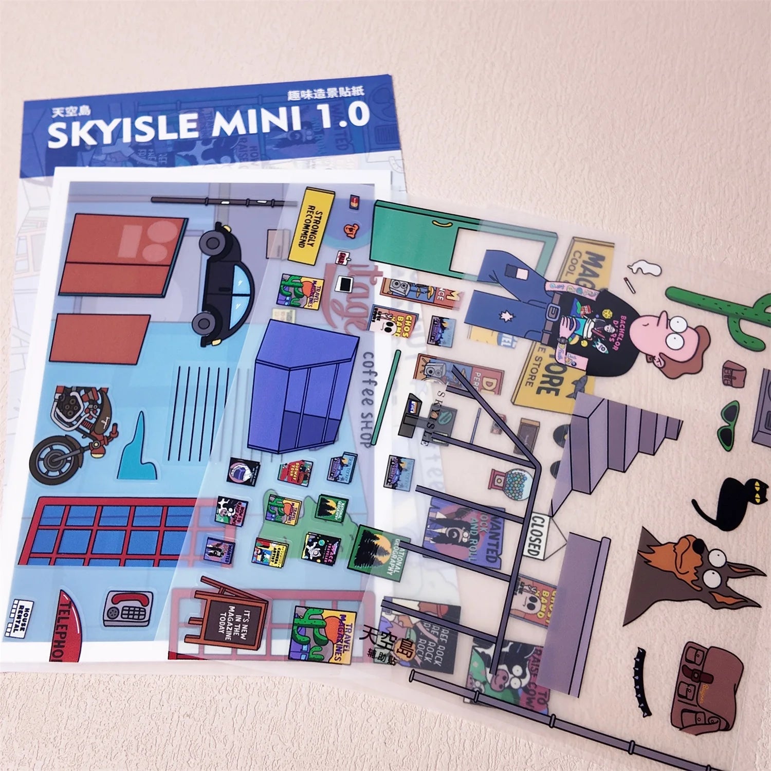 2.8D Landscape Sticker Cartoon Cabin Scene DIY Sticker Stacking Pasting Festival Birthday Gift for Kid Child Qme C