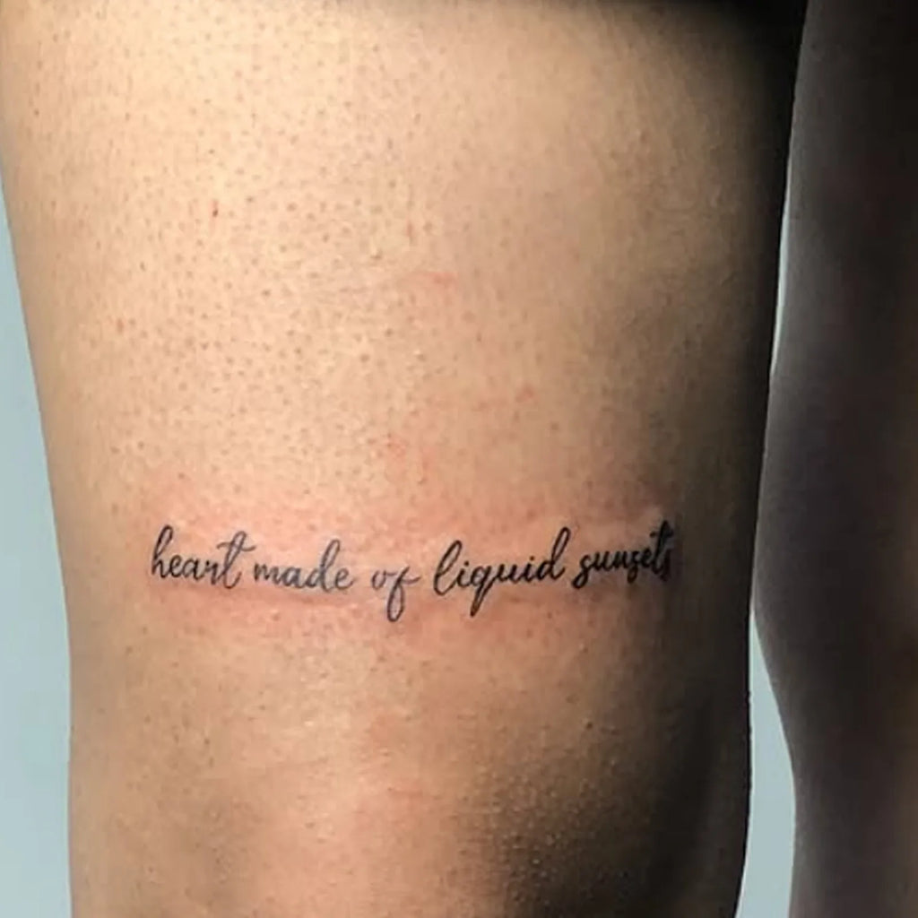 Heart Made of Liquid Sunsets Tattoo Sticker, Temporary Tattoo Waterproof Long-Lasting, Aesthetic Small Sun Tattoo for Women Qme