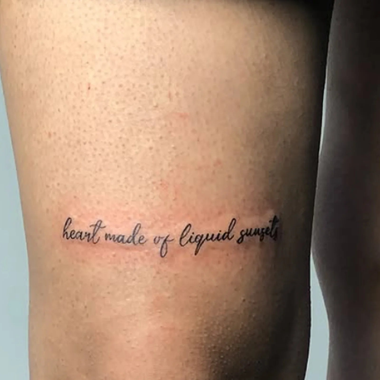 Heart Made of Liquid Sunsets Tattoo Sticker, Temporary Tattoo Waterproof Long-Lasting, Aesthetic Small Sun Tattoo for Women Qme