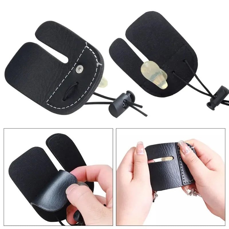 3pcs Archery Finger Guard Recurve Bow Mediterranean Style Single Double Layer 3-Finger Protector Shooting Sports Fitness Gear Qme