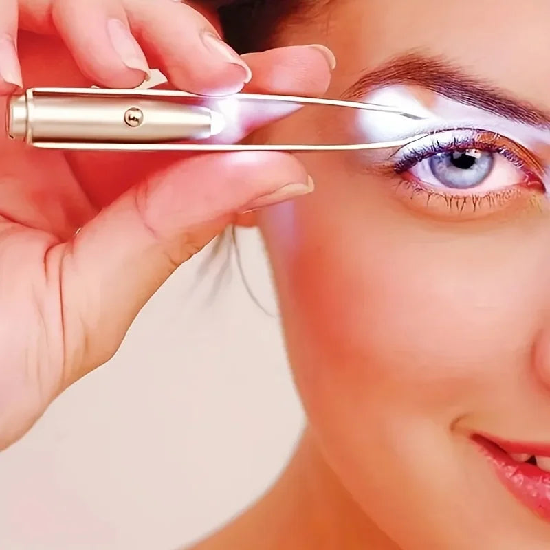 [Upgraded Brow Tweezers] Portable Upgraded LED Light Brow Tweezers | Precision Makeup Tool with Intelligent Design Qme