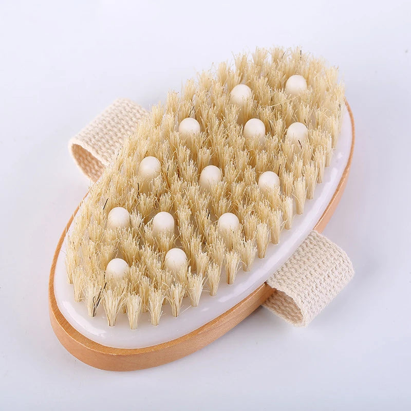 1 Dry Skin Body Massage Brush Natural Bristle Dead Remover Anti Qme B China Mainland