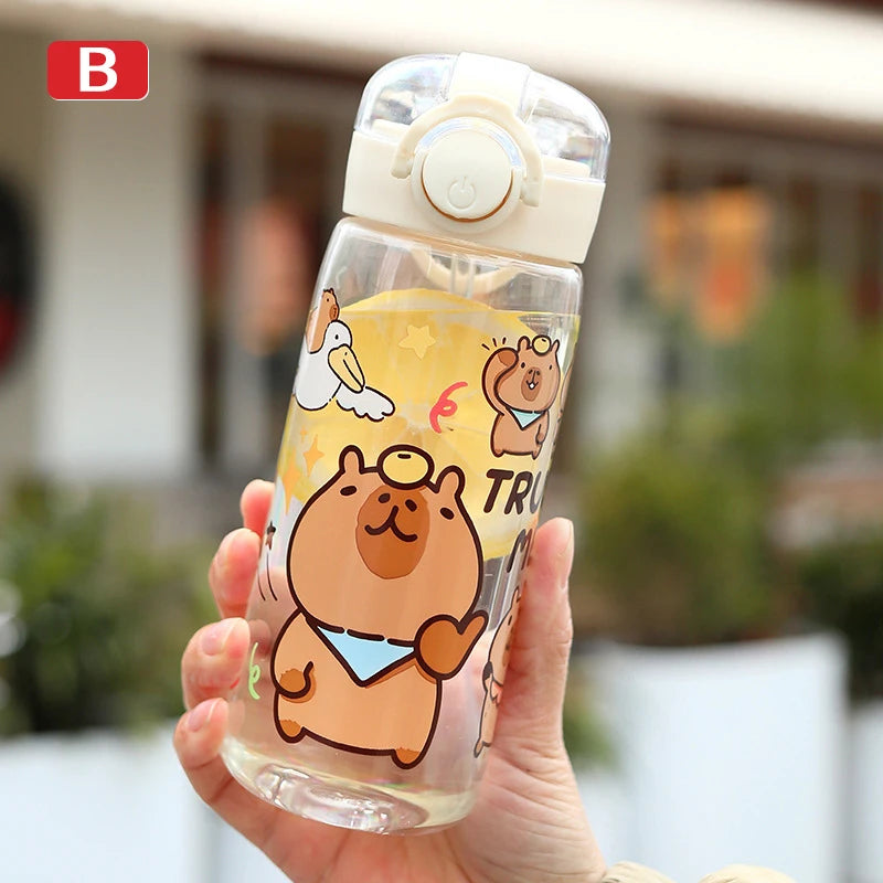 Capybara Cartoon Portable Large-capacity Water Bottle Sport Fitness Qme B