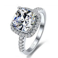 Shining 925 Sterling Silver Color Rings With Big Cubic Zirconia Stone For Women Bridal Wedding Engagement Accessory Anel Jewelry Qme resizable