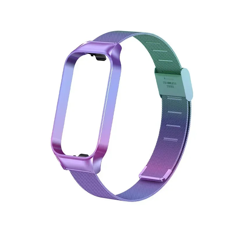 Strap For Xiaomi Mi Band 8 Active Bracelet for Xiaomi Smart Band 8 Active Stainless Steel Metal Watchband Mi Band 8 Active Qme Muticolor for Redmi Band 2