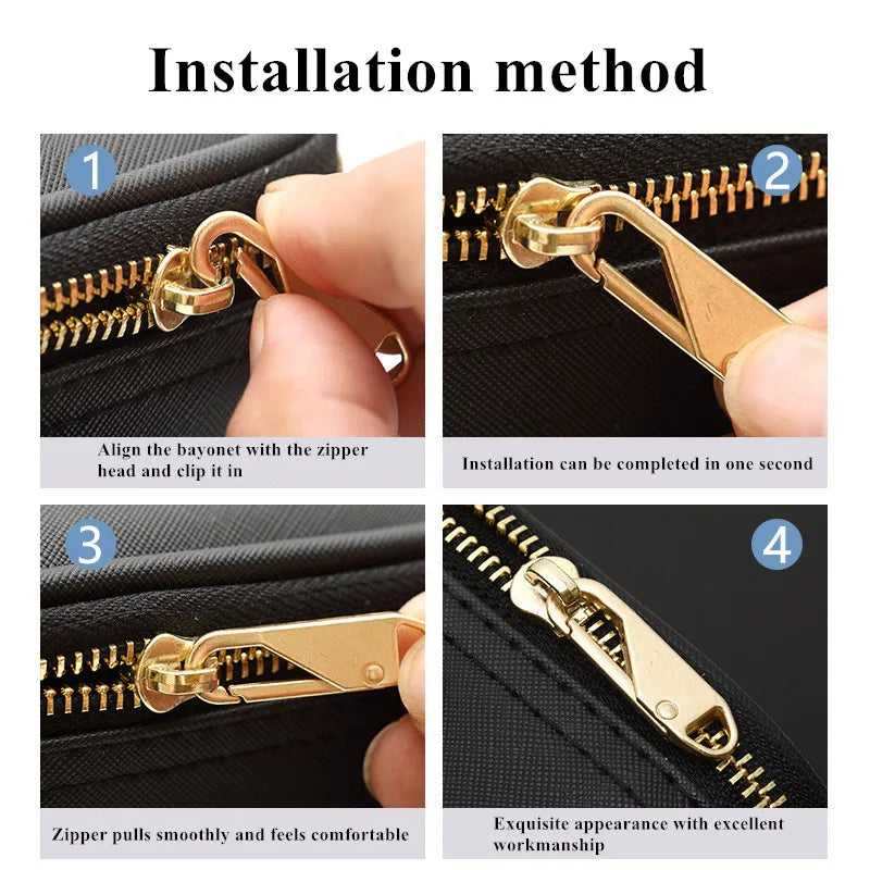 10PCS Universal Zipper Puller Detachable Metal Zipper Head Repair Kits For Zipper Slider DIY Craft Sewing Clothes Accessories Qme