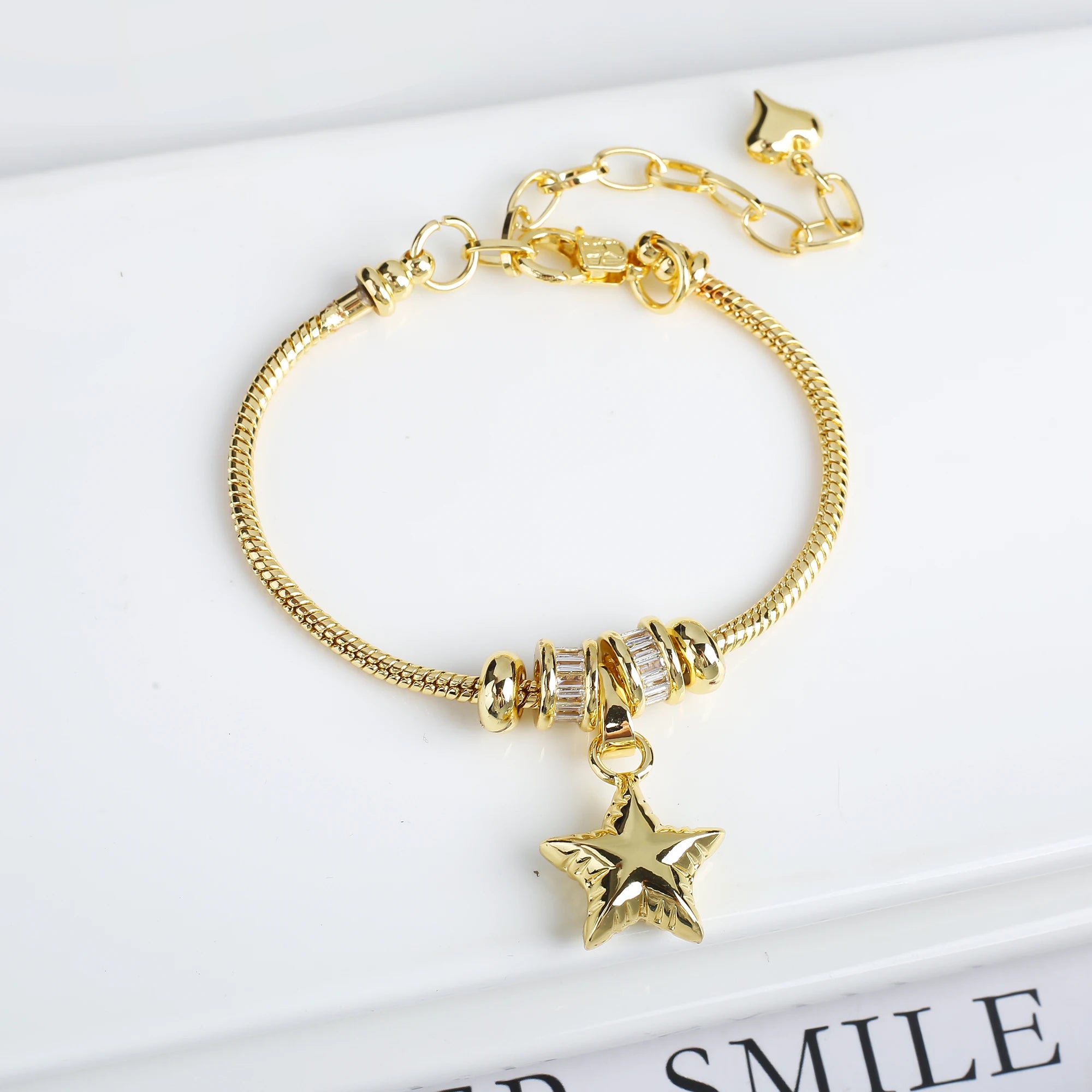 Adjustable Zirconia Geometric Character Heart Shape Snake Chain Bracelet Fashion For Woman Girl Holiday Birthday Jewelry Gift Qme 8