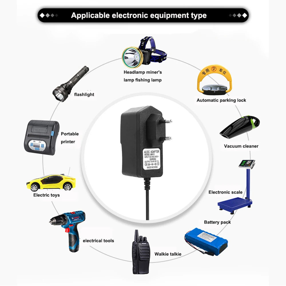8.4V 0.5A 1A Massager Fascia Gun Charger 8.4V 500mA 1000MA Universal Lithium Battery Charger Power Cord 5521 35135 TYPE C Qme