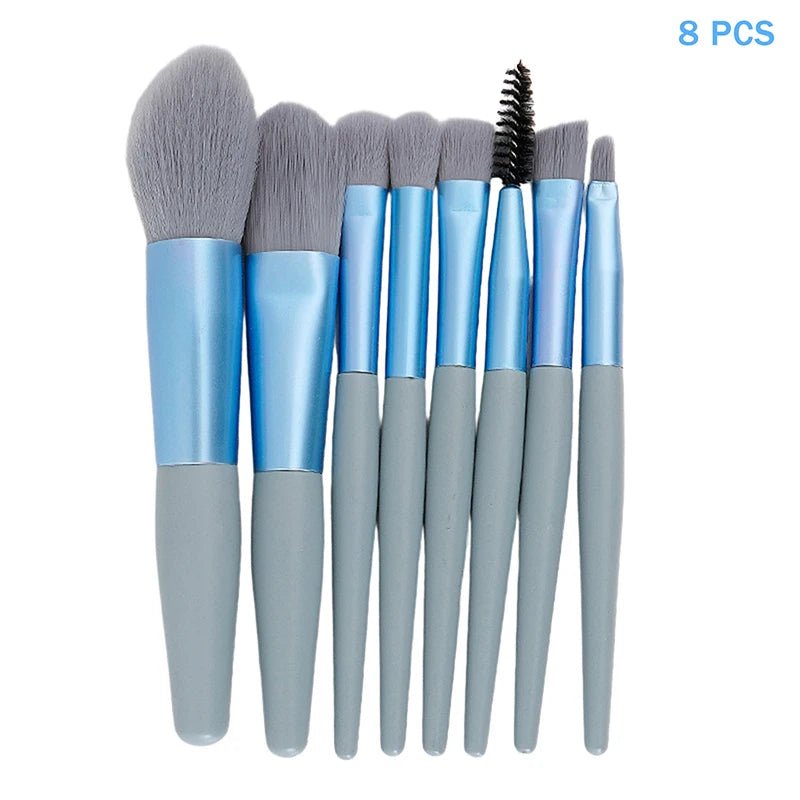 8 Fluffy Professional Makeup Brush Kabuki Eyeshadow Foundation Powder Qme A11