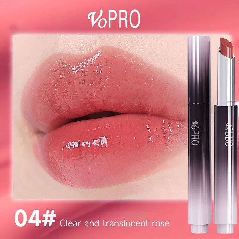Moisturizing Water Light Lipstick,Mirror Gloss Jelly Gel Lip Gloss,Long-Lasting,Waterproof,Lightweight,Nourishing & Hydrating Qme 04
