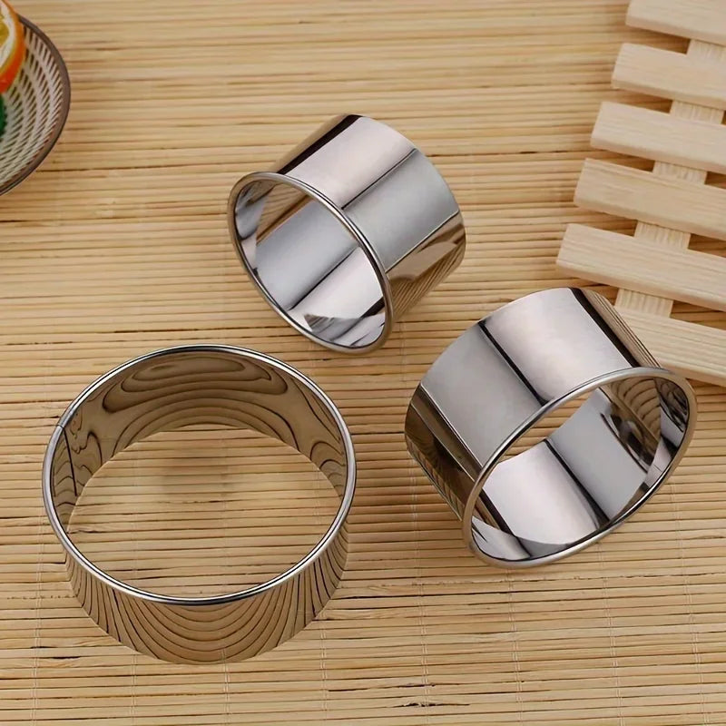 3PCS Stainless Steel Dumpling Skin Cutting Mould Round Biscuit Baking Tool Cutting Tool Clay Mold Independence Day Halloween Qme