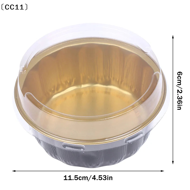 Aluminum Foil Cake Container Pans Liners Lids Heat-resistant Baking Qme