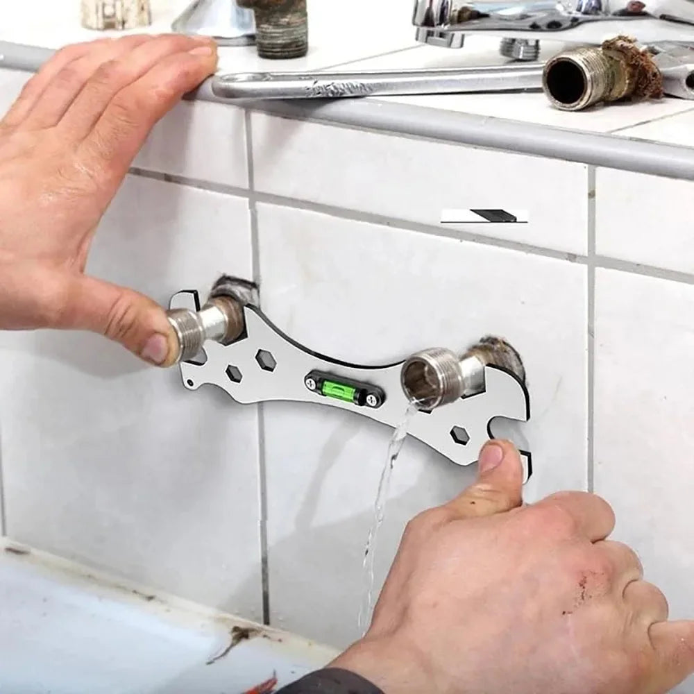Multifunctional Wrench Bend Angle Leveling Wrench Shower Faucet Universal Repair Wrench Bathroom Maintenance and Installation Qme