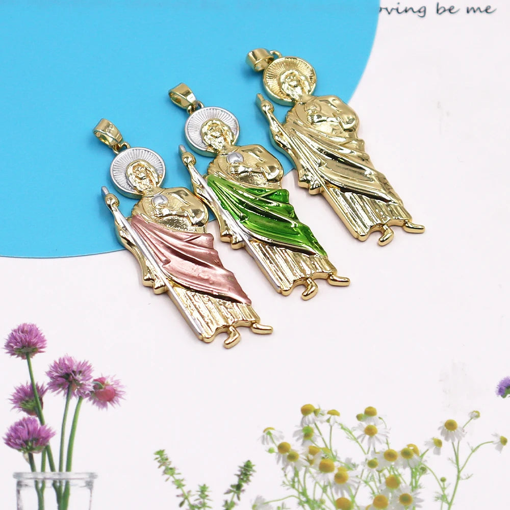New Luxury Man Woman St. Jude Pendant Necklace Fashion Religious Character Pendant Best Party Wedding Anniversary Jewelry Gift Qme