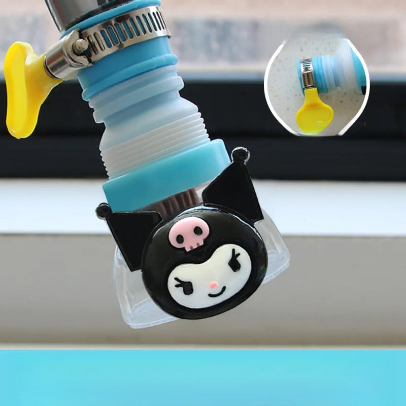 Kuromi Cartoon Universal Splash-Proof Faucet Extender Household Splash Guard Kitchen and Dormitory Tap Water Filter Qme
