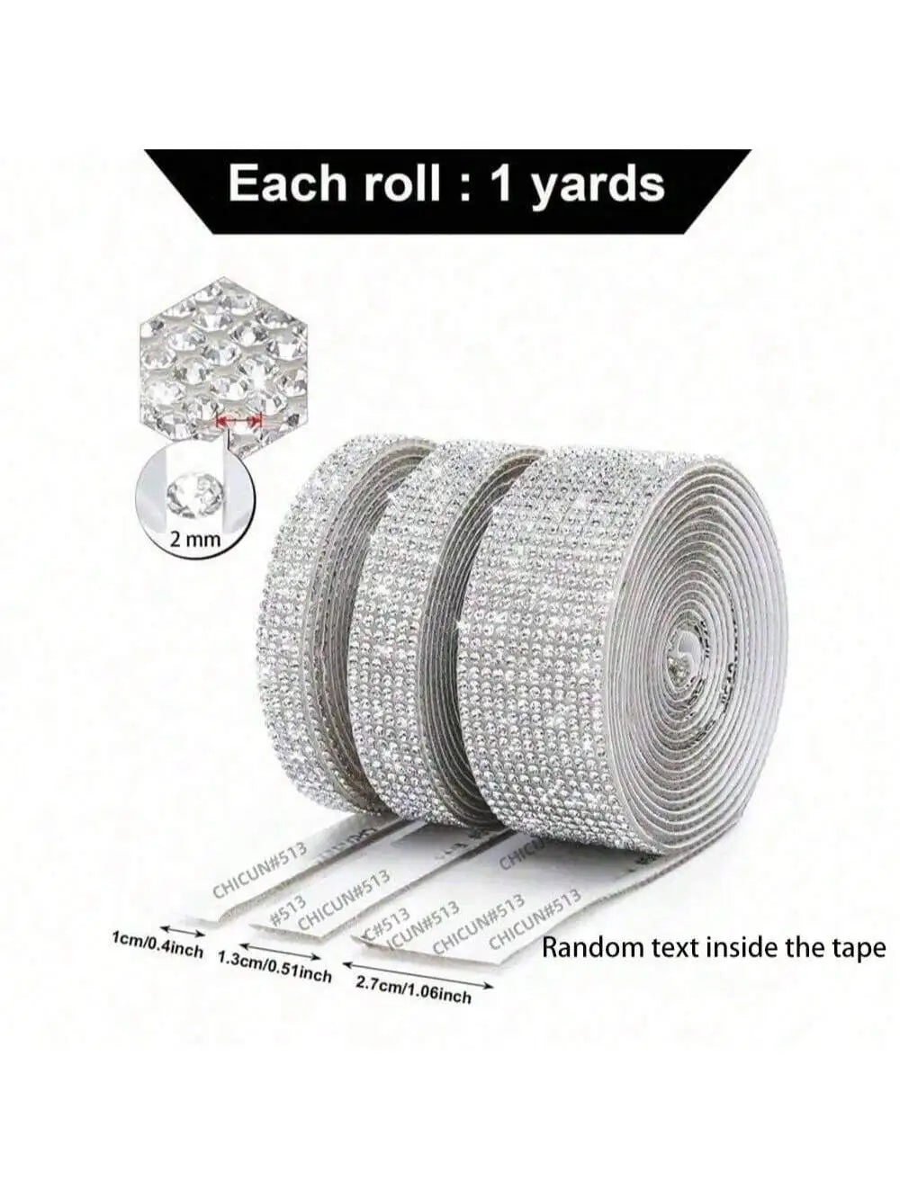 1 Roll Toilet Stickers Self-adhesive Rhinestone Sticker DIY Qme 1cm