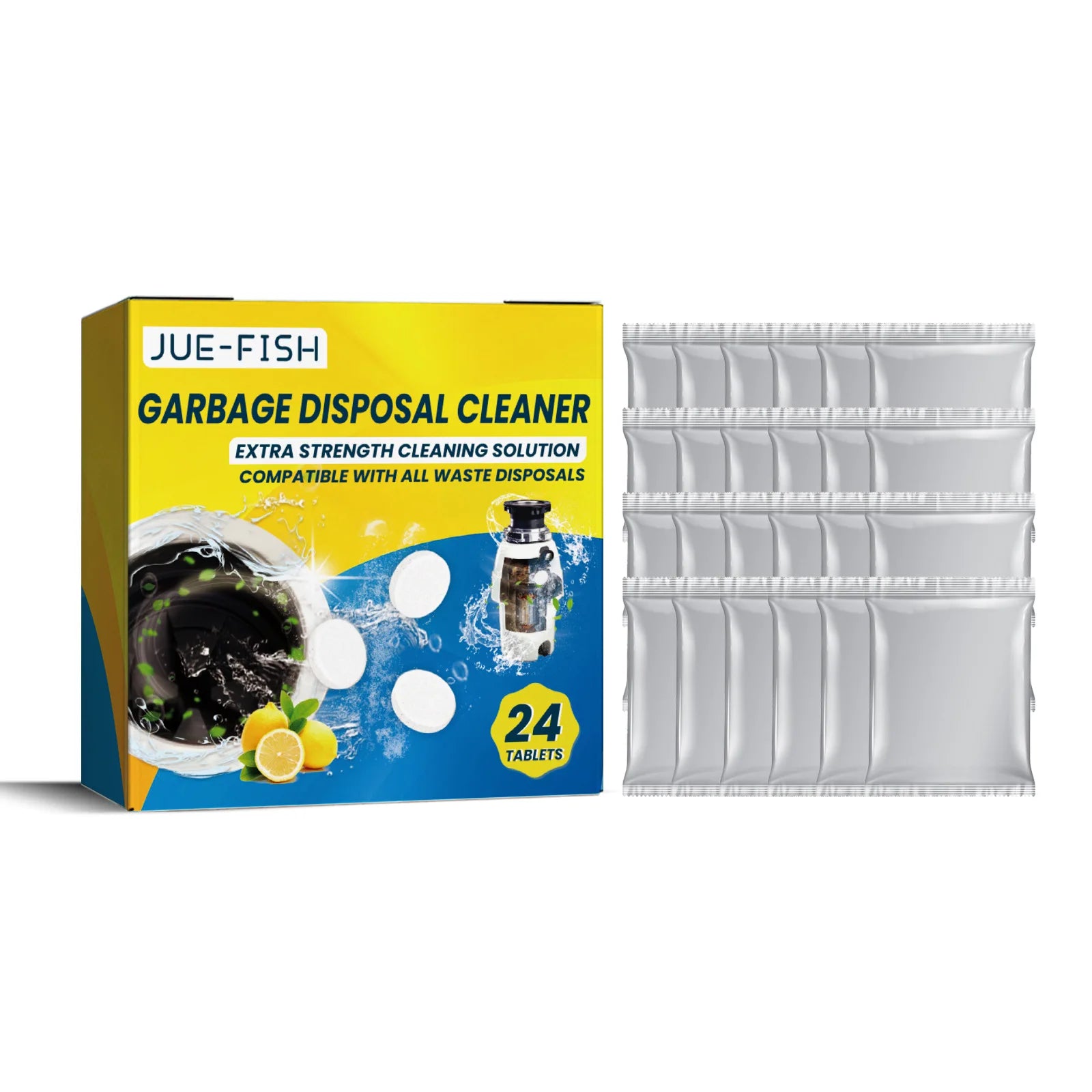 Sink Disposal Cleaner Tablet Removing Residue Odor Eliminator Kitchen Bathtub Pipe Drain Clean Household Kitchen Sink Detergent Qme 24pcs Boxed