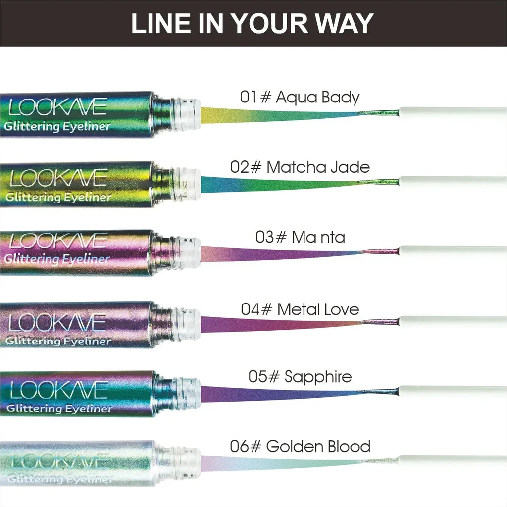 Shiny Chameleon Liquid Eyeliner Waterproof Glitter Long-lasting High Pigment Smudge-proof Pearlescent Eye Liner Makeup Cosmetic Qme