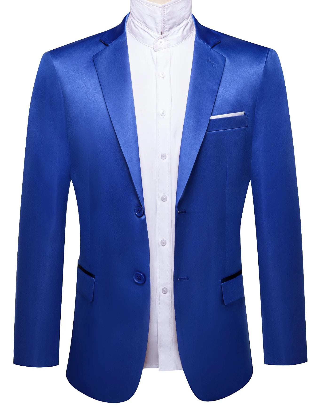 Men's Satin Blazer Formal Suit Jacket 2 Button Bright Color Business Casual for Wedding Prom Party Multiple Colors Available Qme DPT-XX-0022 S
