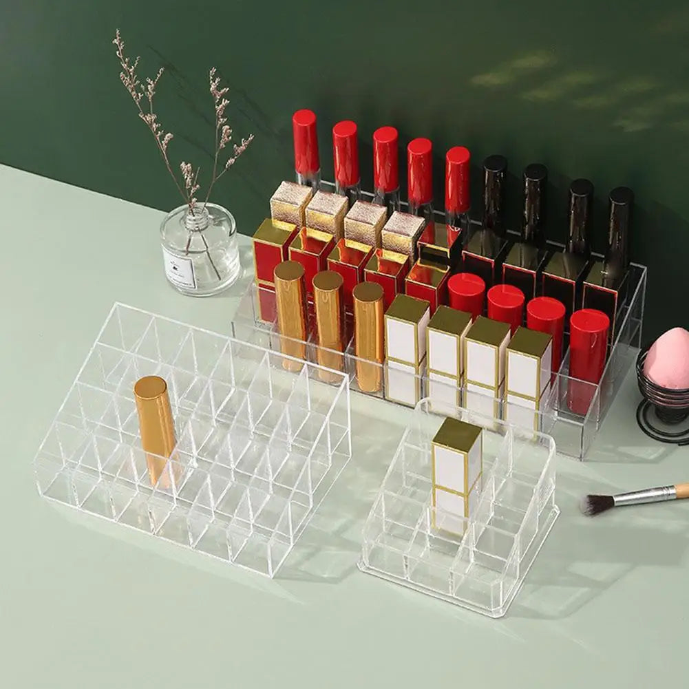 4 Sizes Lipsticks Holder Clear Acrylic Lipgloss Lipstick Organizer Qme