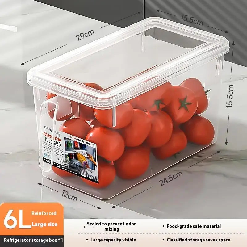 Clear Plastic Fridge Storage Box Kitchen Refrigerator Organizer Qme L