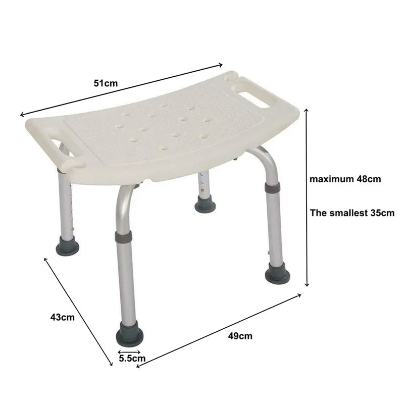 Bathroom Shower Chair Elderly Folding Bath Chair Furniture Stool Shower Bench Non-slip Bath Chair 6 Gears Height Adjustable Qme