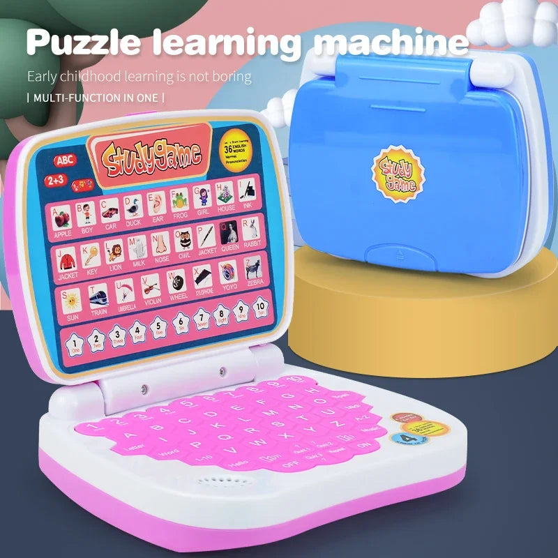 English Learning Small Laptop Toy for Children.Kids. Boys and Girls Computer for Aphabet ABC.Numbers.Words.Spelling.Maths.Music Qme