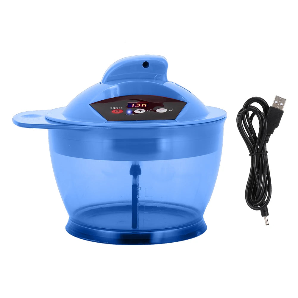 Electric Hair Coloring Bowl Dyestuff Automatic Mixer Blender Hair Dye Cream Mixing Bowl Dyestuff Mixing Bowl Qme Blue