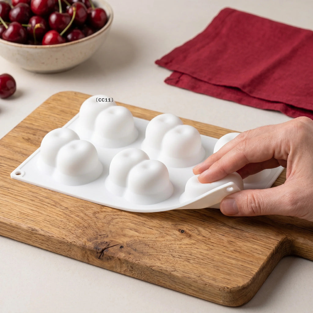 Cherry Shape Silicone Mold Cake DIY 3D Fruit Mouse Mould Pudding Qme