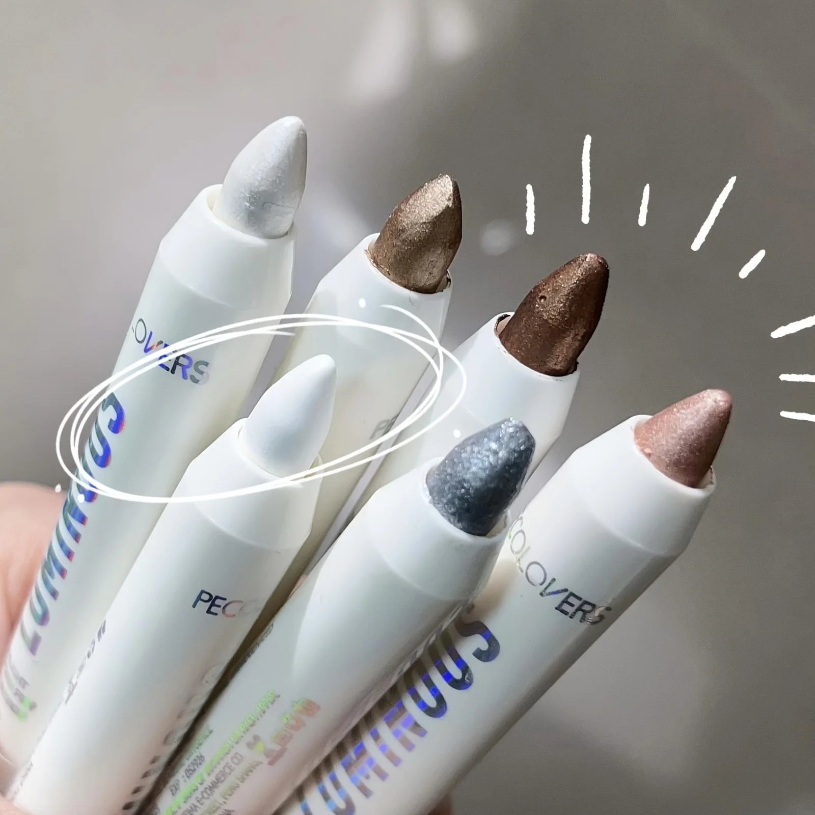 Waterproof Eyeshadow Stick 9 Pearlescent Shades Metallic Glitter Qme