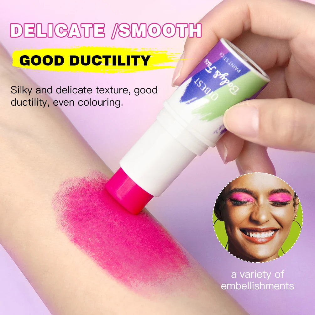 QIBEST Body Paint Stick Blendable Long-Lasting Colourful Eye Face Painting Sticks Pen Makeup Eyeliner Eyeshadow Cosmetics Qme