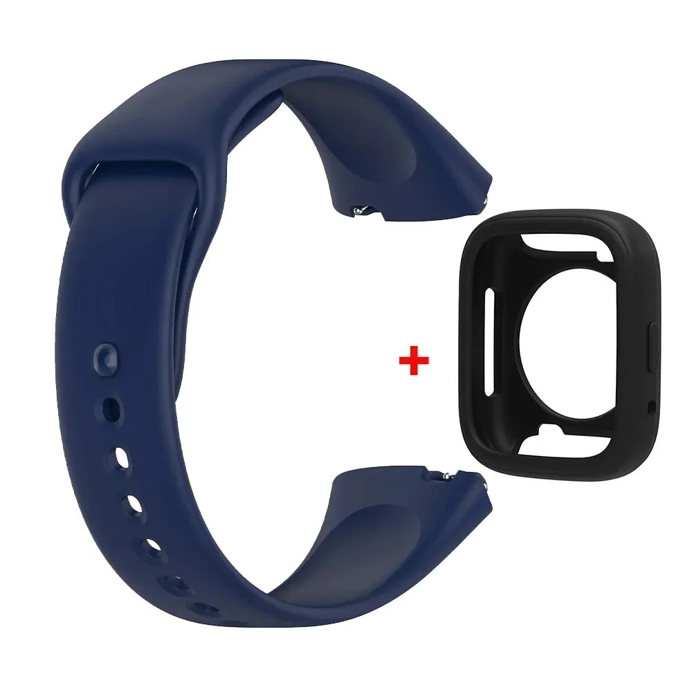 Silicone Strap For Redmi Watch 3 Active/Lite Bracelet Watchband + Protective Case Shell Qme