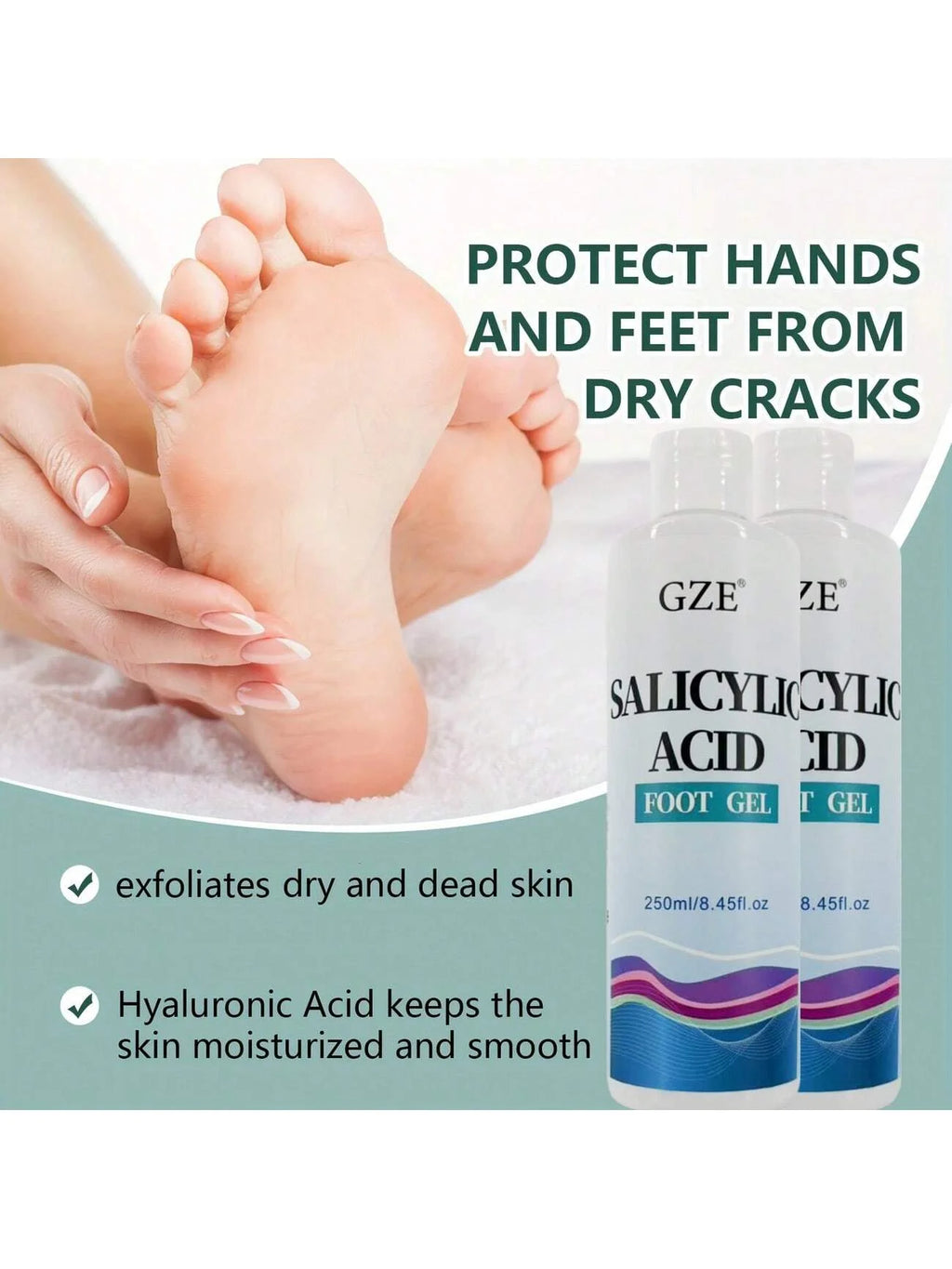 GZE Salicylic Acid Foot Care Gel Rich in Salicylic Acid Foot Care For Men and Women Soften Callus Qme