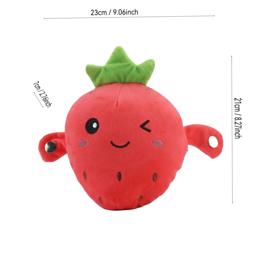 Stuffed Strawberry Fruit Induction Beat Toy Creative Music Dolls Kawaii Parent-child Interactive Toys Fun Birthday Gift for Kids Qme
