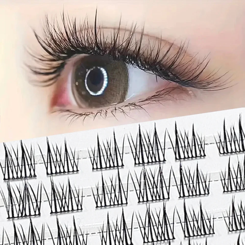 Easy 3-Step 3D Cluster False Eyelashes Natural Wispy Look Qme