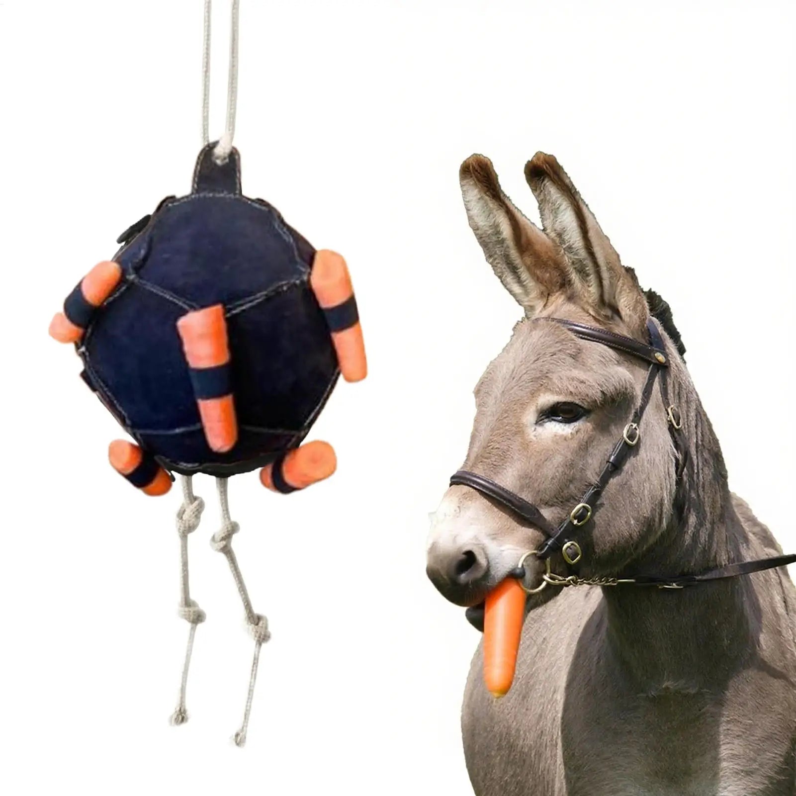 1PC Horse Enrichment Toys Carrot Slow Feeder For Horse Hangable Equine Feeding Toy For Training Farm Goat Stable Field Boredom Qme