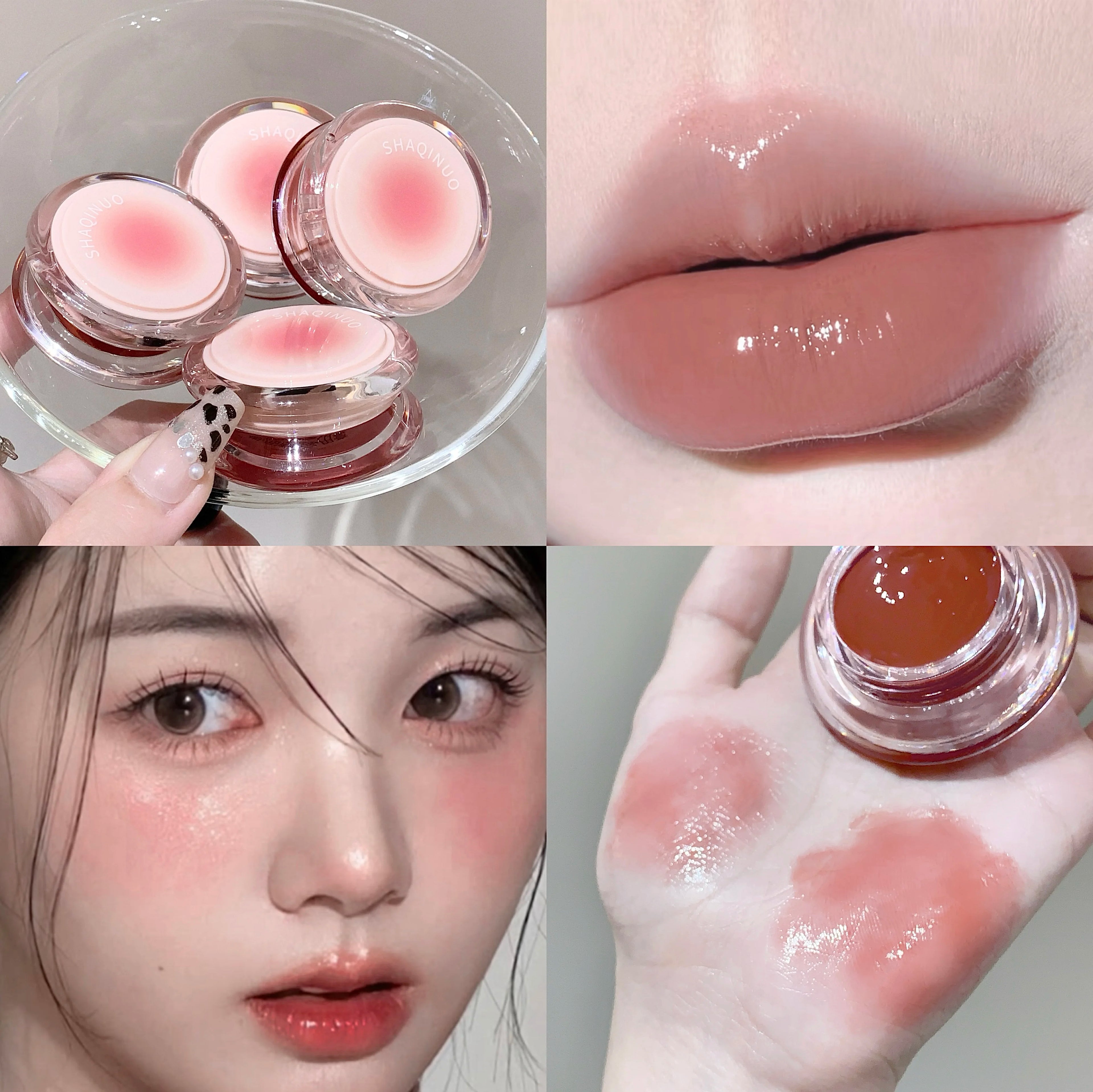 SHAQINUO Multi-use Lip Cheek Balm Hydrating Dewy Finish Long-lasting Qme S9019-04
