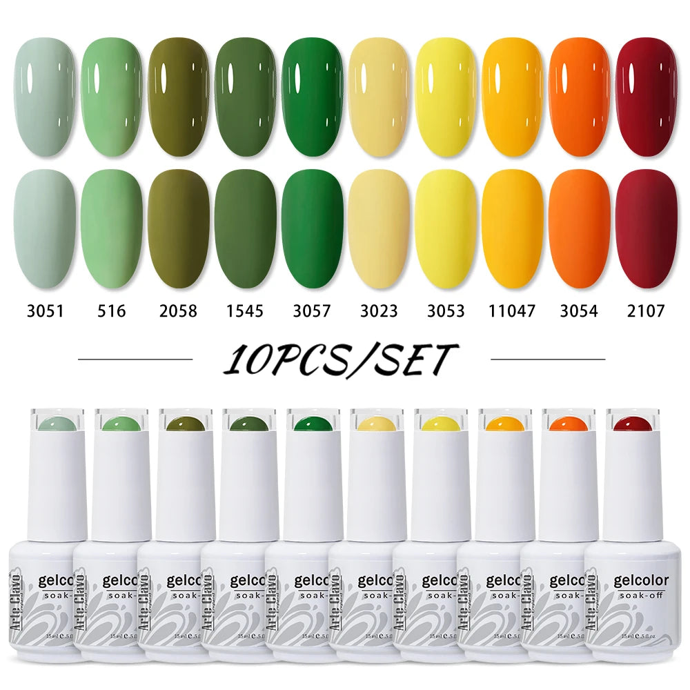 Arte Clavo 4 6 8 Gel Nail Polish Art Soak Off UV Colorful Semi