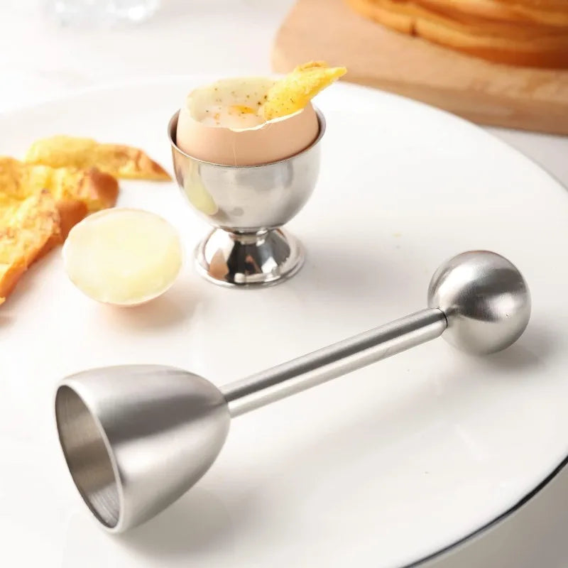 Stainless Steel Egg Opener Shell Opener Egg Head Eggshell Cutter Egg Cup Holder Multi-purpose Egg Tool Kitchen Gadgets Qme