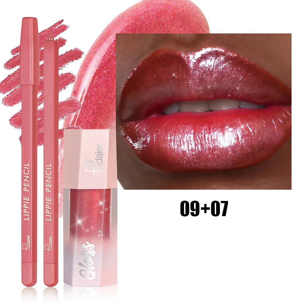 Lip Liner Shimmer Gloss Defining Sparkling Plumping Long Lasting Qme 09 07