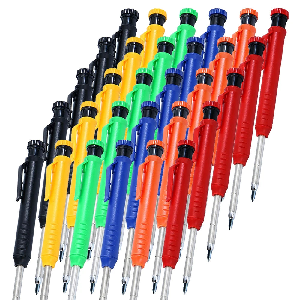 6Pcs Mechanical Pencils Drawing Woodworking Marking Pen,2.8mm Long Head Carpenter Pencil, Applicable Construction Works Qme