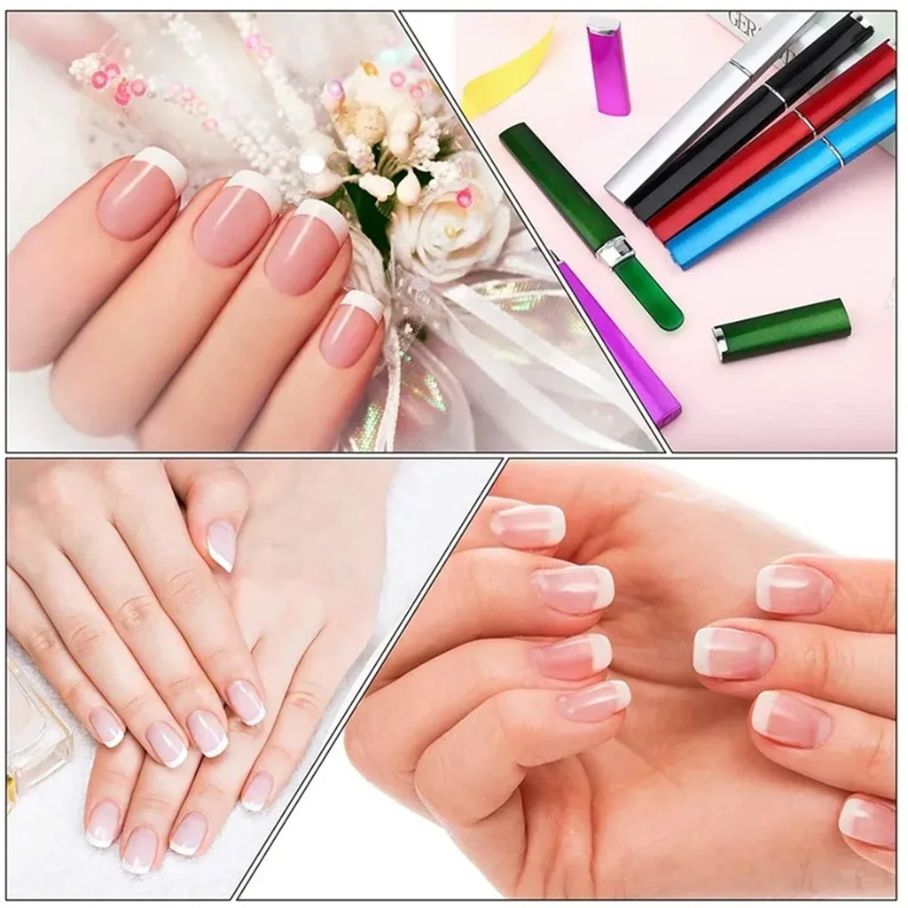 Professional Colorful Glass Nail Files Strip Double-sided Transparent Qme