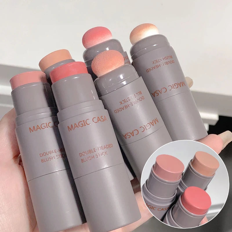 Double-ended Blush Stick Waterproof Brightening Face Contouring Qme