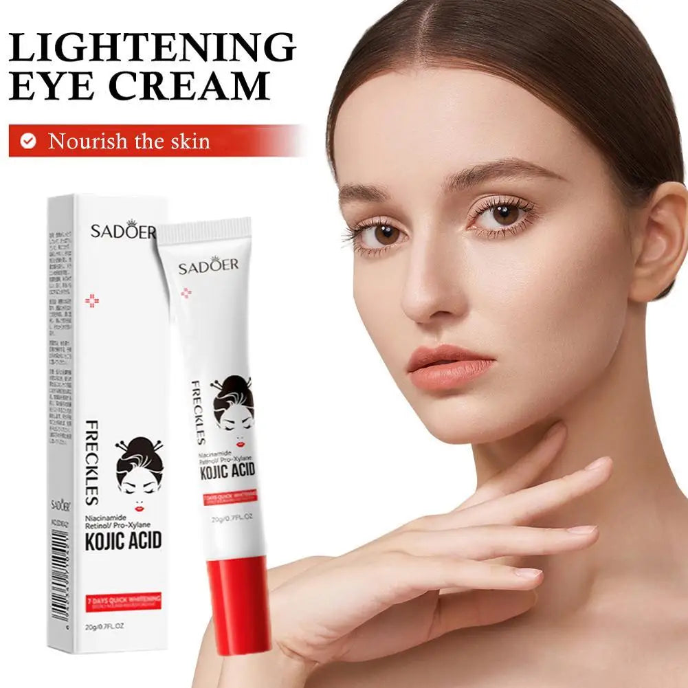 SADOER Kojic Acid Whitening Eye Cream Moisturizing And Brightening Anti Dark Circles Eye Cream Eye Bags Wrinkle Removal Lifting Qme