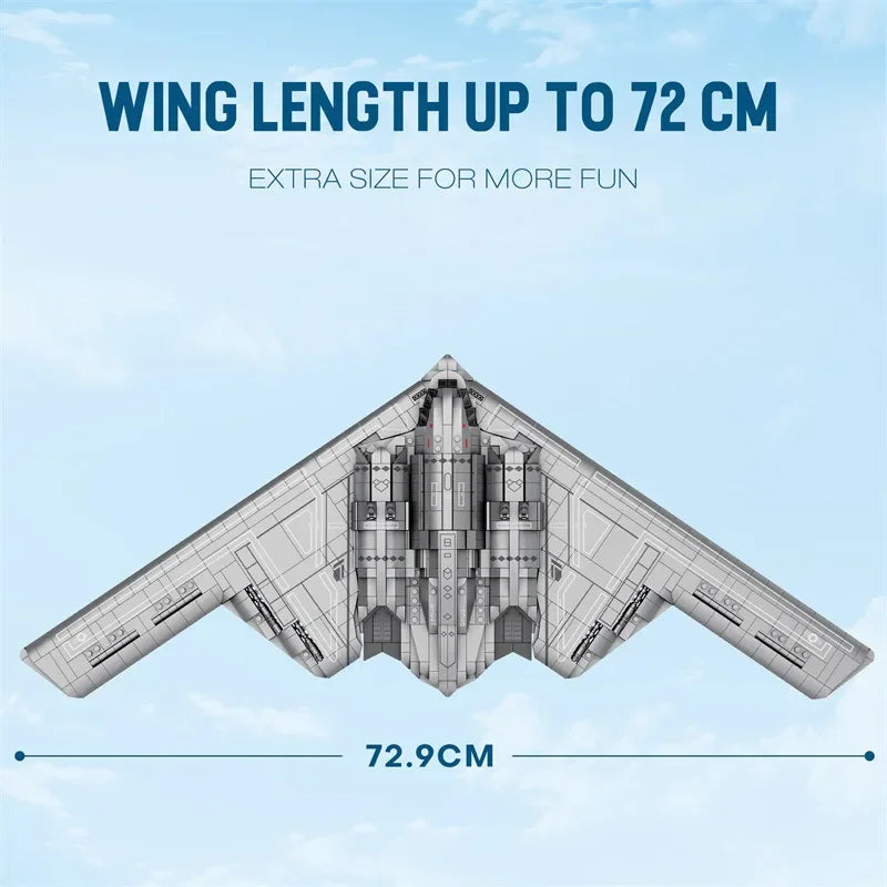 2063PCS B-2 Ghost Strategic Bomber Building Blocks Air Force Fighter Model Bricks Collection Desktop Display Kids DIY Toys Gifts Qme