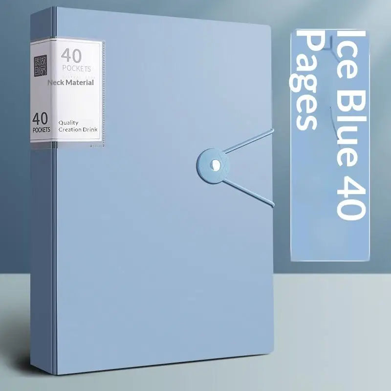 PP Transparency Waterproof Insert Brochure 60 100 Pocket A4 File Qme Ice blue 60 Pocket