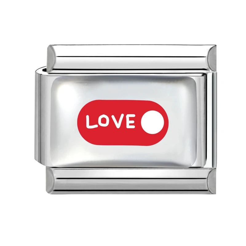 Y2K Red Series Colorful Love Heart Sun Star Italian Charm Link Fit