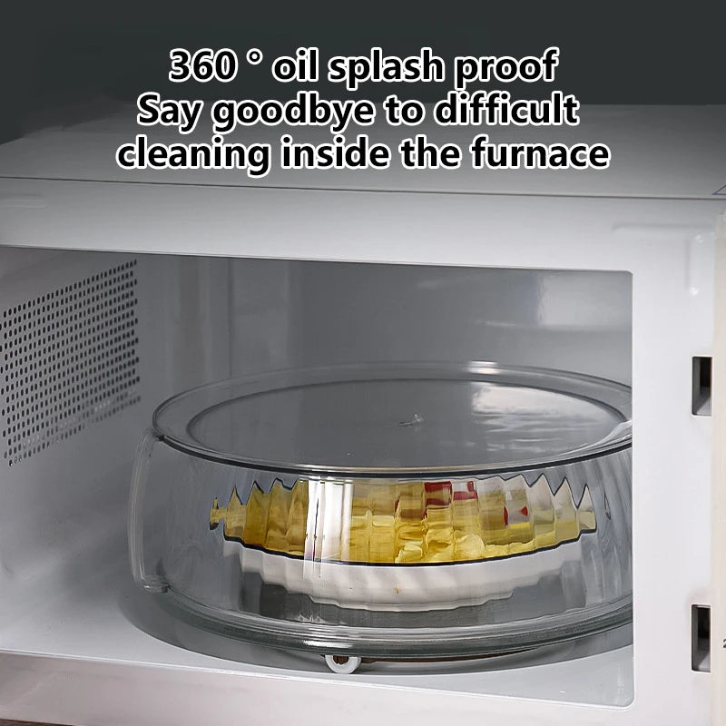 Microwave Food Cover Serving Plate Splatter Transparent Smooth Qme