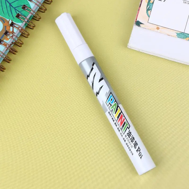 Waterproof Marker Paint Pen Vehicle Touch-up Tyre Oily Markers Quick Qme White