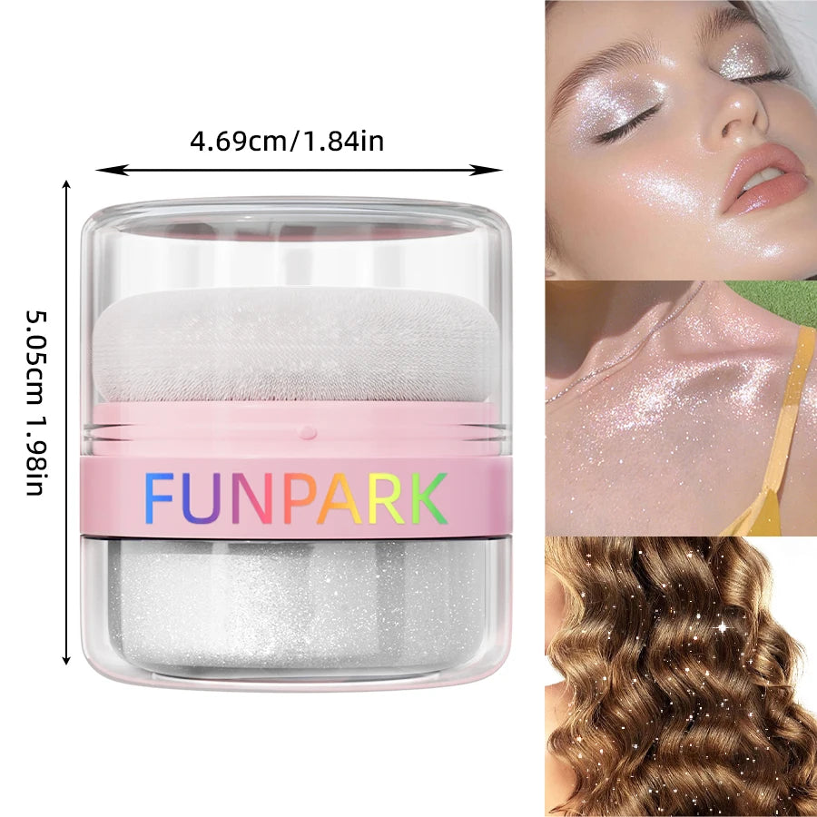 Highlighter Powder Brightens Face Puff Highlight Shadow Body White Qme 102